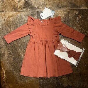 Mila & Co Ribbed Flutter Dress